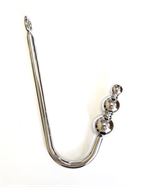 Серебристый анальный крюк с тремя шариками