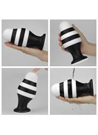 Черно-белая анальная втулка 6.5" X-Missioner Butt Plug (17 см)