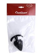 Черная коническая анальная пробка с ограничителем (9,5 см)