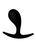 Черная изогнутая анальная пробка-якорь размера M (6,8 см)