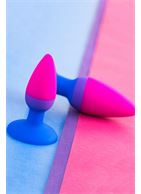 Сине-розовая анальная пробка Reed (10 см)