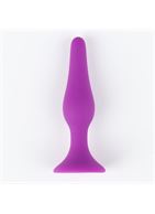 Фиолетовая коническая силиконовая анальная пробка Soft (10,5 см)