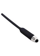 Черный силиконовый расширитель для уретры с вибрацией Silikon Dilator