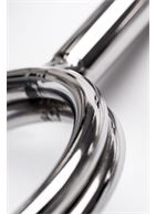 Серебристые бондажные стринги со сменными шарами