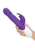 Фиолетовый вибратор кролик с возвратно-поступательными движениями головки (24 см)