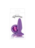 Фиолетовая анальная пробка с фиолетовым кристаллом Glams Purple Gem - 10,4 см.