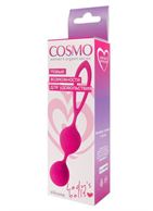 Ярко-розовые вагинальные шарики Cosmo с петелькой