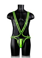 Мужская люминесцентная сбруя на тело (размер L-XL)