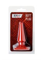 Красная анальная пробка без вибрации (10 см)