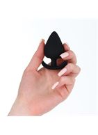 Черная силиконовая анальная пробка Soft-touch (6,7 см)