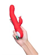 Красный вибратор Redli с двигающейся головкой (21 см)