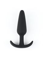 Черная силиконовая анальная пробка Soft-touch (12,5 см)