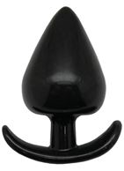 Черная коническая анальная пробка с ограничителем (9,5 см)