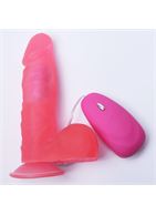 Розовый гелевый вибратор на присоске (16 см)