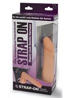 Реалистичный фаллоимитатор на трусиках с плугом (18,5 см)