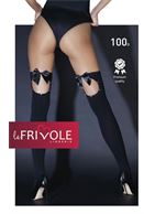 Чулки с бантиками и стразами сзади