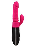 Ярко-розовый вибратор кролик Pink Punch для зоны G (28,1 см)