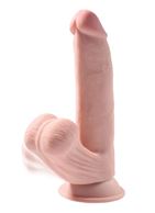 Телесный фаллоимитатор на присоске 8" Triple Density с подвижной мошонкой (20,3 см)