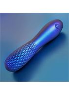 Синий вибромассажер с рельефной головкой (14 см)