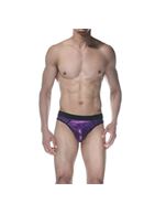 Фиолетовые блестящие мужские трусы-стринги