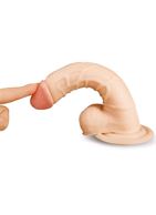 Телесный фаллоимитатор с рисунком вен (20,5 см)