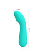 Бирюзовый силиконовый вибратор Cetus для G-точки (15 см)
