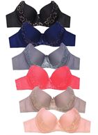 Бюстгальтер с формованными чашками, отделанными кружевом