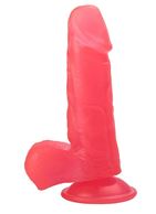 Розовый стимулятор в форме фаллоимитатора на присоске (15,5 см)