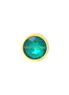 Золотистая анальная пробка с зелёным кристаллом (7 см)