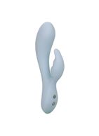 Голубой ультрагибкий вибратор кролик Kali (17,75 см)