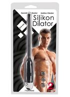 Черный силиконовый расширитель для уретры с вибрацией Silikon Dilator