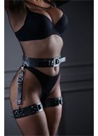 Кожаный пояс с гартерами Sex Game