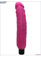 Розовый вибратор из ультраскин - 22,5 см.