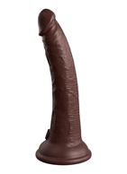 Коричневый фаллоимитатор King Cock Elite 7" Dual Density Silicone Cock (21 см)