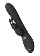 Черный вибромассажер кролик Taka (21,3 см)