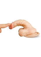 Телесный фаллоимитатор с крупной мошонкой (17 см)