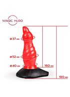 Красно-черный фантазийный фаллоимитатор (19 см)