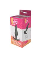 Серый удлиненный анальный стимулятор PLUG WITH T-HANDLE (15,6 см)