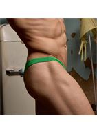 Зеленые мужские хлопковые трусы-бразилиана