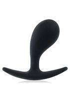 Черная каплевидная анальная пробка с ограничителем (7,7 см)