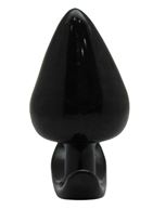 Черная коническая анальная пробка с ограничителем (9,5 см)