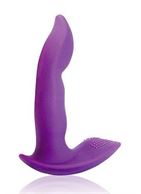 Фиолетовый силиконовый вибромассажер Cosmo (9,5 см)