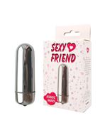 Серебристая гладкая вибропуля Sexy Friend (8,3 см)