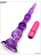 Фиолетовый анальный конус с вибропулькой (17 см)