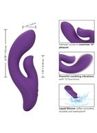 Фиолетовый вибратор кролик Stella Liquid Silicone Dual Pleaser (17,25 см)