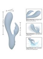 Голубой ультрагибкий вибратор кролик Kali (17,75 см)