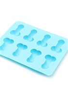Голубая силиконовая форма с фаллосами