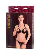 Черное БДСМ бикини TOYFA Theatre с металлическим декором