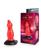 Красно-черный фантазийный фаллоимитатор (19 см)