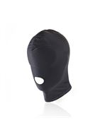 Черный текстильный шлем с прорезью для рта
